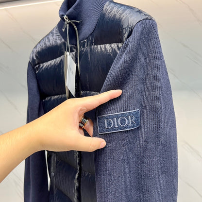 Dior Oblique Jacket Virgin Wool Knit "Navy Blue"