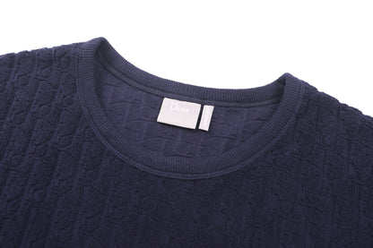 Dior Oblique T-Shirt "Navy Blue Terry Cotton"