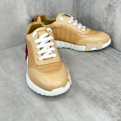 Hermes Bouncing Sneakers "Beige Crocodile Pattern"