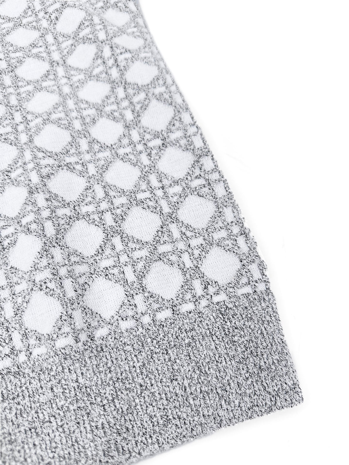 Dior Macrocannage Bomber Jacket "White and Gray Cotton-Blend Bouclé Knit"