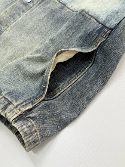 Dior Overshirt with Patchwork Effect "Blue Cotton Twill"