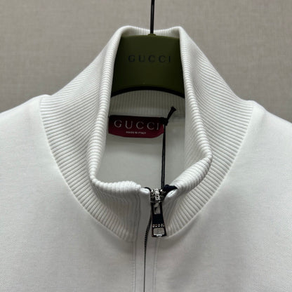 Gucci Technical Jersey Zip Jacket "Navy-White"