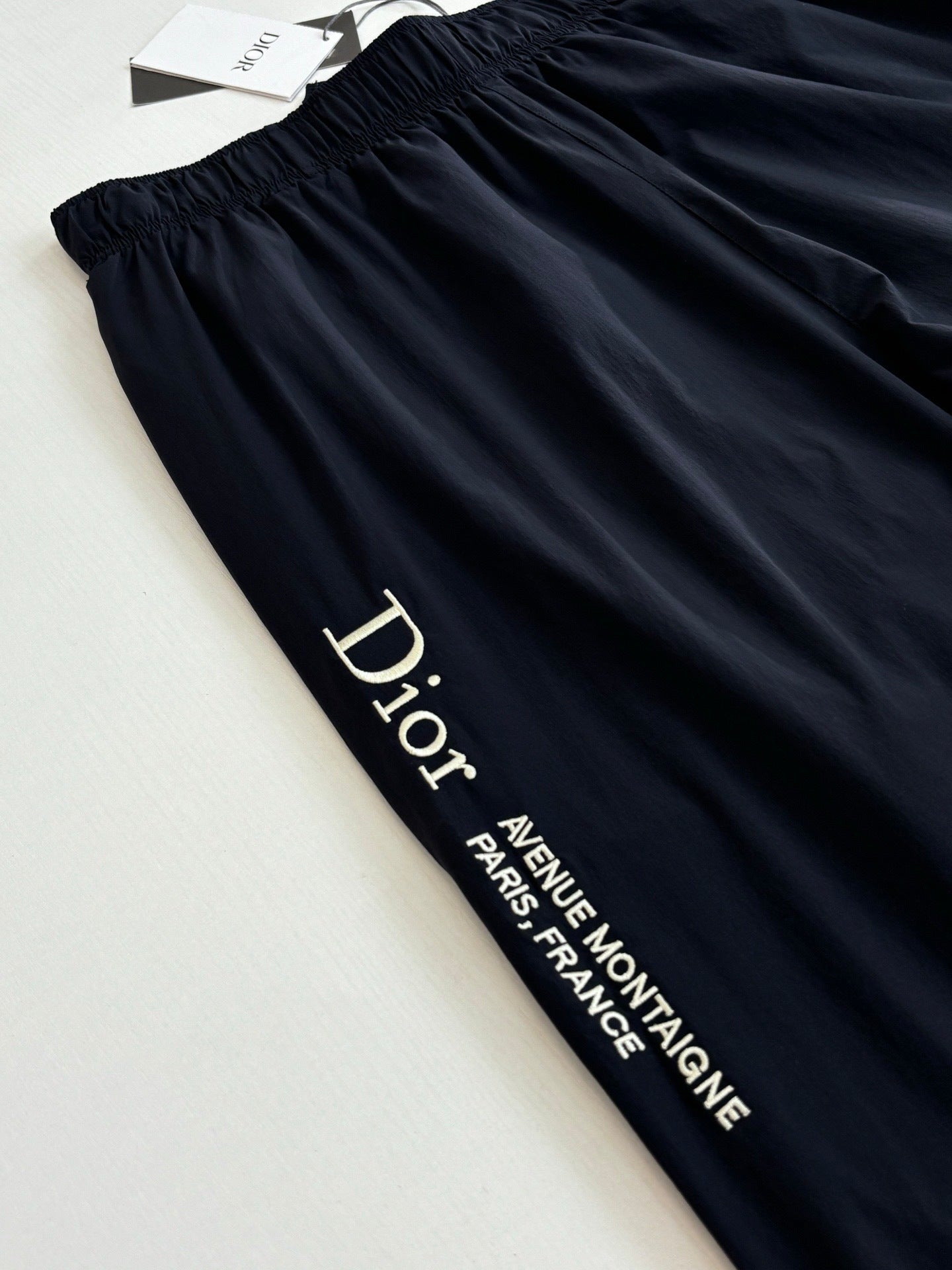 Dior Montaigne Embroidered Jogging Pants "Black Technical Canvas"