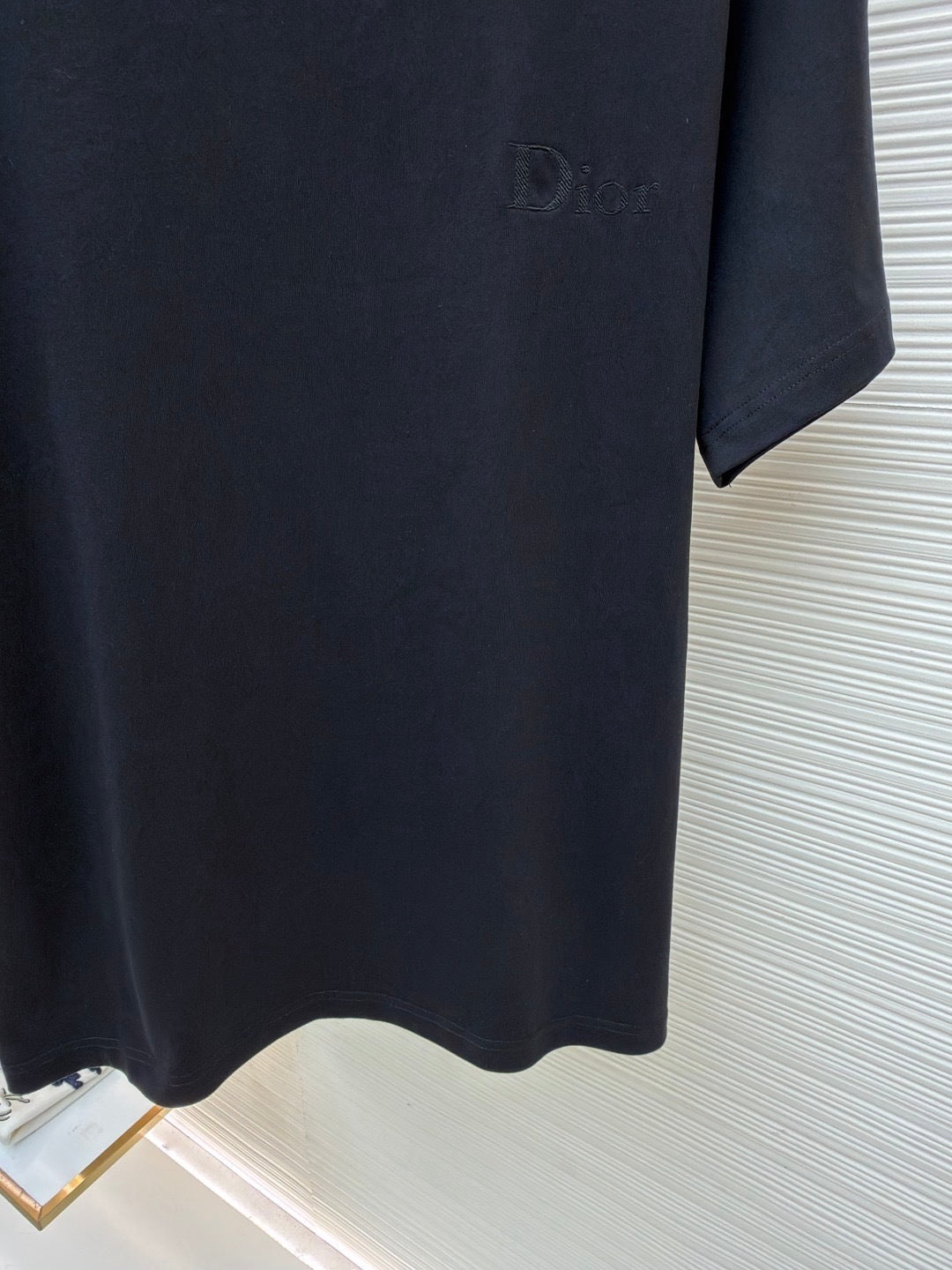 Dior T-Shirt with Dior Embroidery "Black Cotton Jersey"