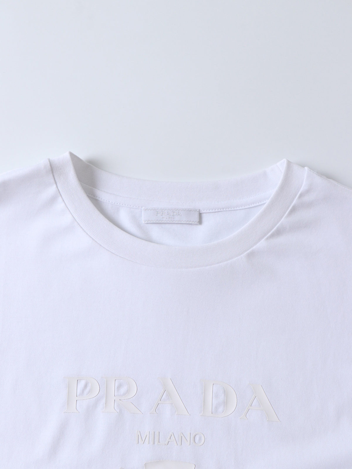 Prada Logo Printed Short-Sleeved T-Shirt "White"