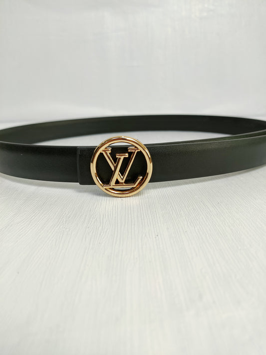 Louis Vuitton Leather Belt "Black-Gold"