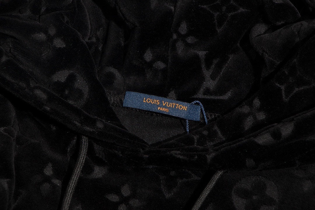Louis Vuitton Velour Jacquard Hoodie "Black"