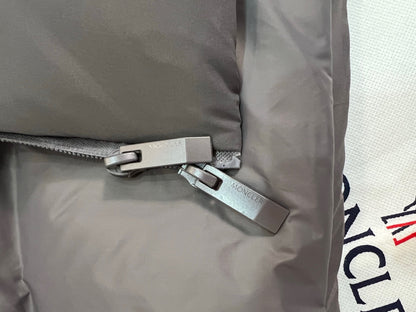 Moncler Fusain Hooded Short Down Jacket "Grey"