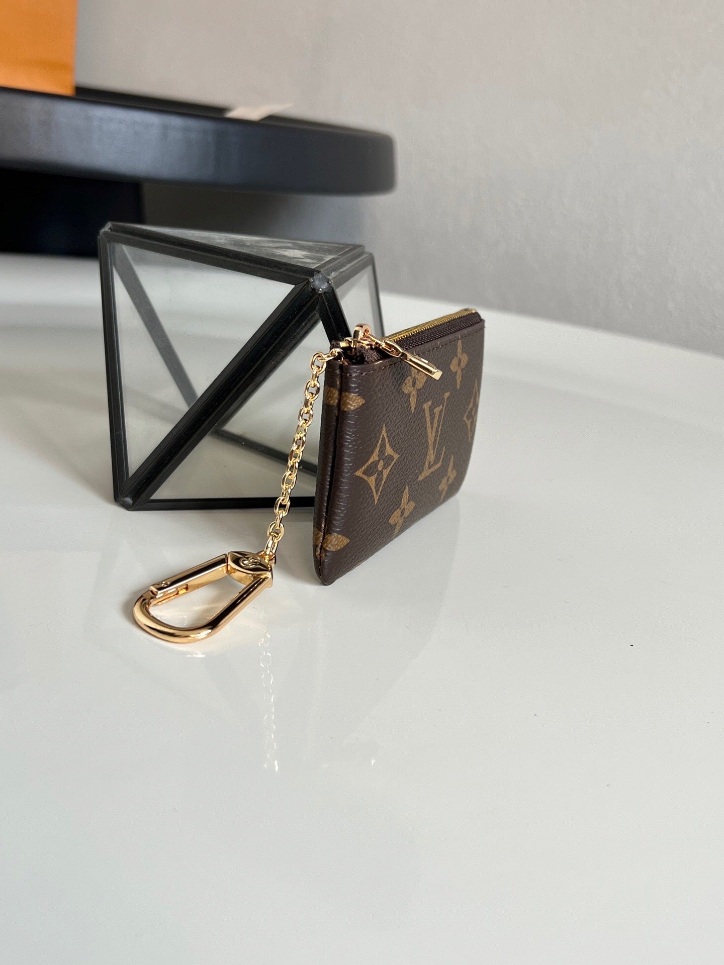 Louis Vuitton Key Pouch "Monogram Eclipse Canvas"