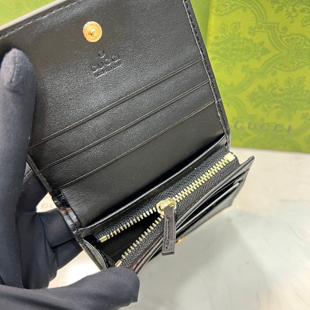 Gucci Wonka GG Monogram Embossed Card Case Wallet
