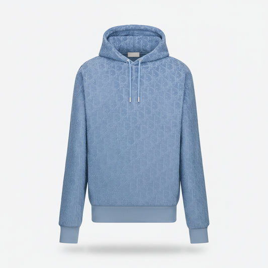 Dior Oblique Hooded Sweatshirt "Sky Blue Cotton Fleece"