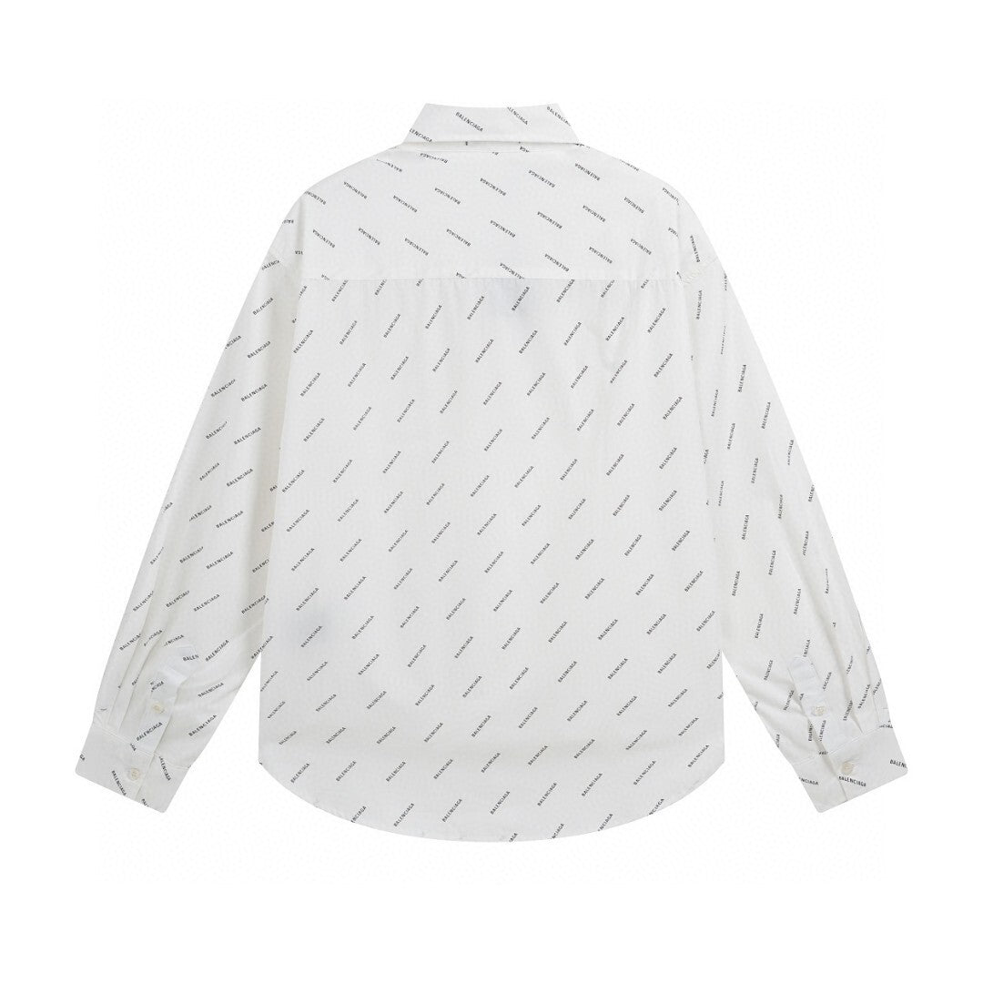 Balenciaga All Over Logo Shirt "White"