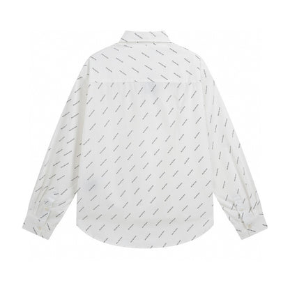 Balenciaga All Over Logo Shirt "White"