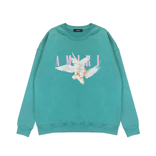 Amiri Dove Print Sweatshirt "Cyan"