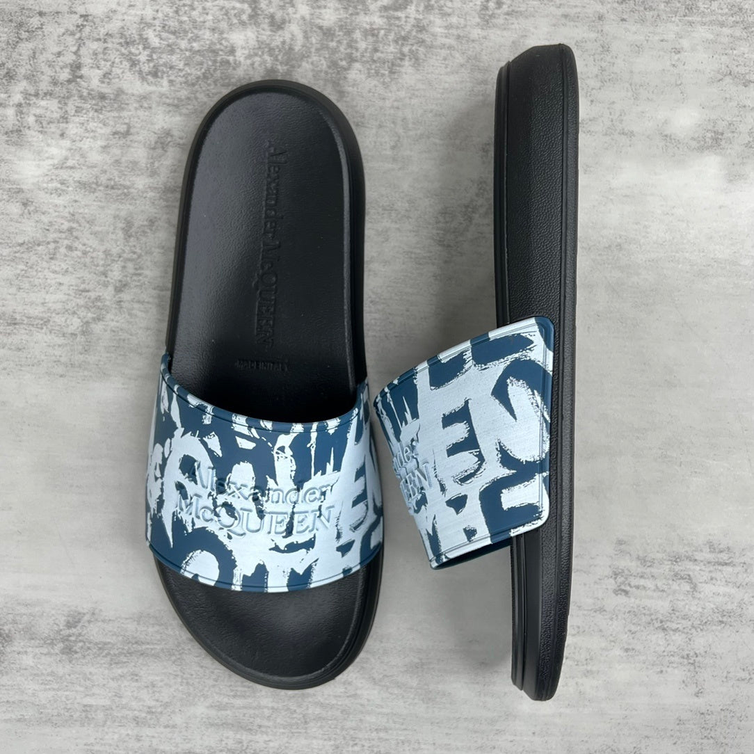 Alexander McQueen Slides "Blue-Black"