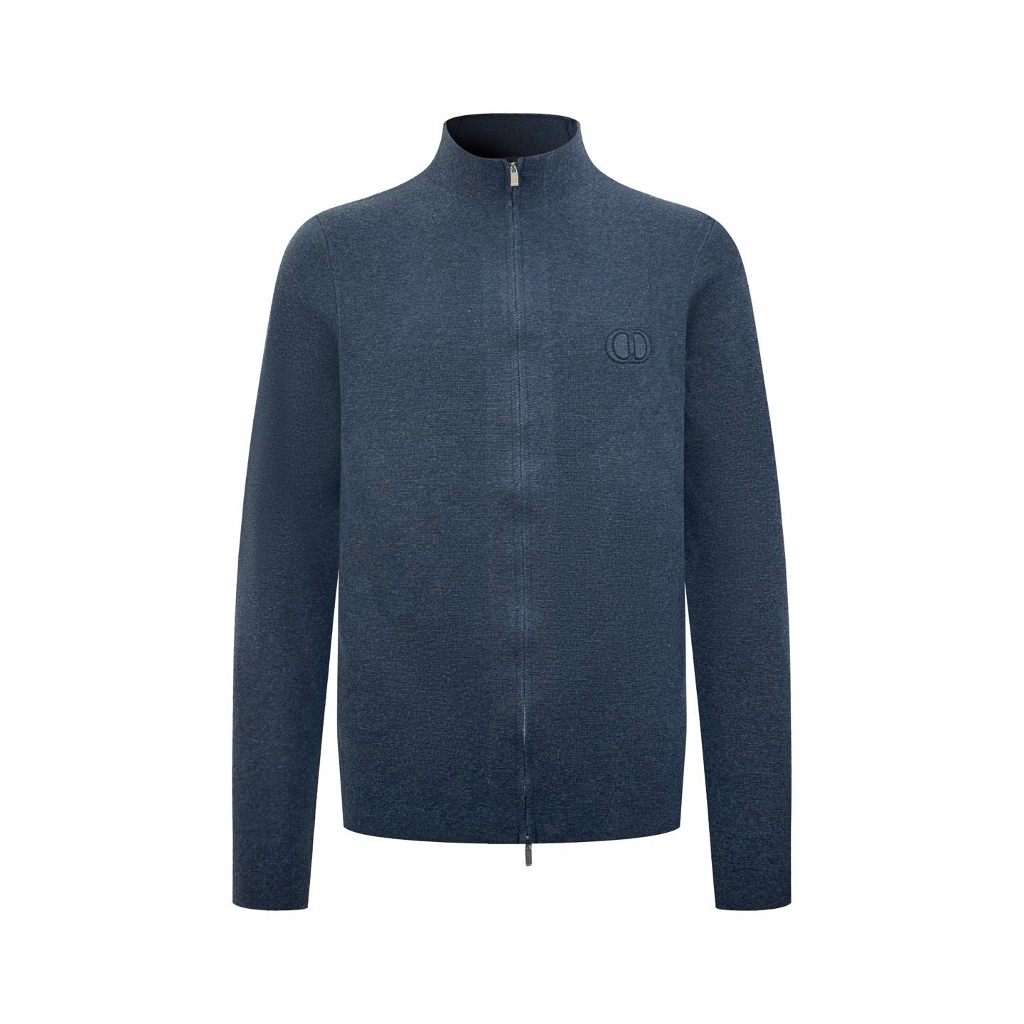 Dior CD Icon Zipped Sweater "Navy Blue Virgin Wool Punto Milano Knit"