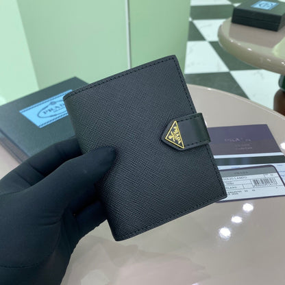 Prada Small Saffiano and Smooth Leather Wallet