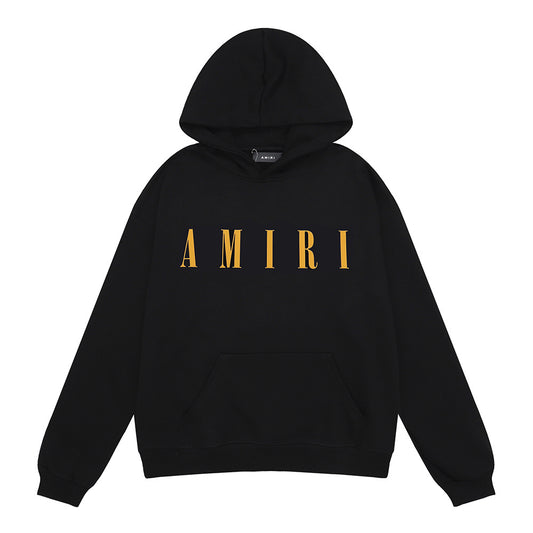 Amiri Core Logo Print Hoodie "Black-Yellow"