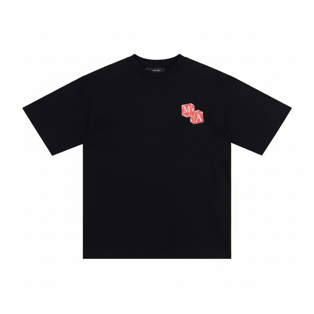 Amiri Dice Logo Print "Black-Red"
