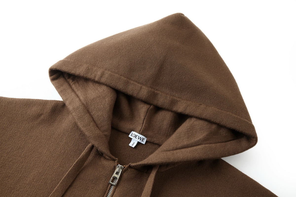 Loewe Zip-up Hoodie in Cotton "Brown"