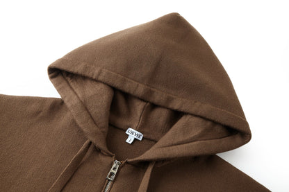 Loewe Zip-up Hoodie in Cotton "Brown"