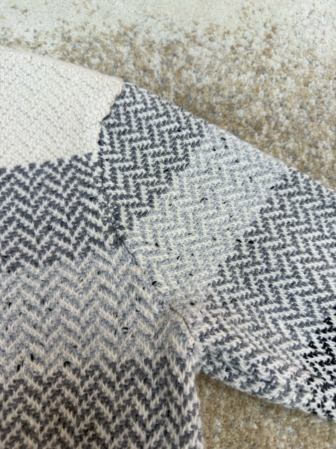 Thom Browne Donegal and Cushendale Herringbone Jacquard Bomber Jacket "Tonal Grey"