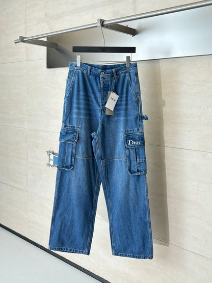 Dior Cargo Jeans "Blue Cotton Twill"