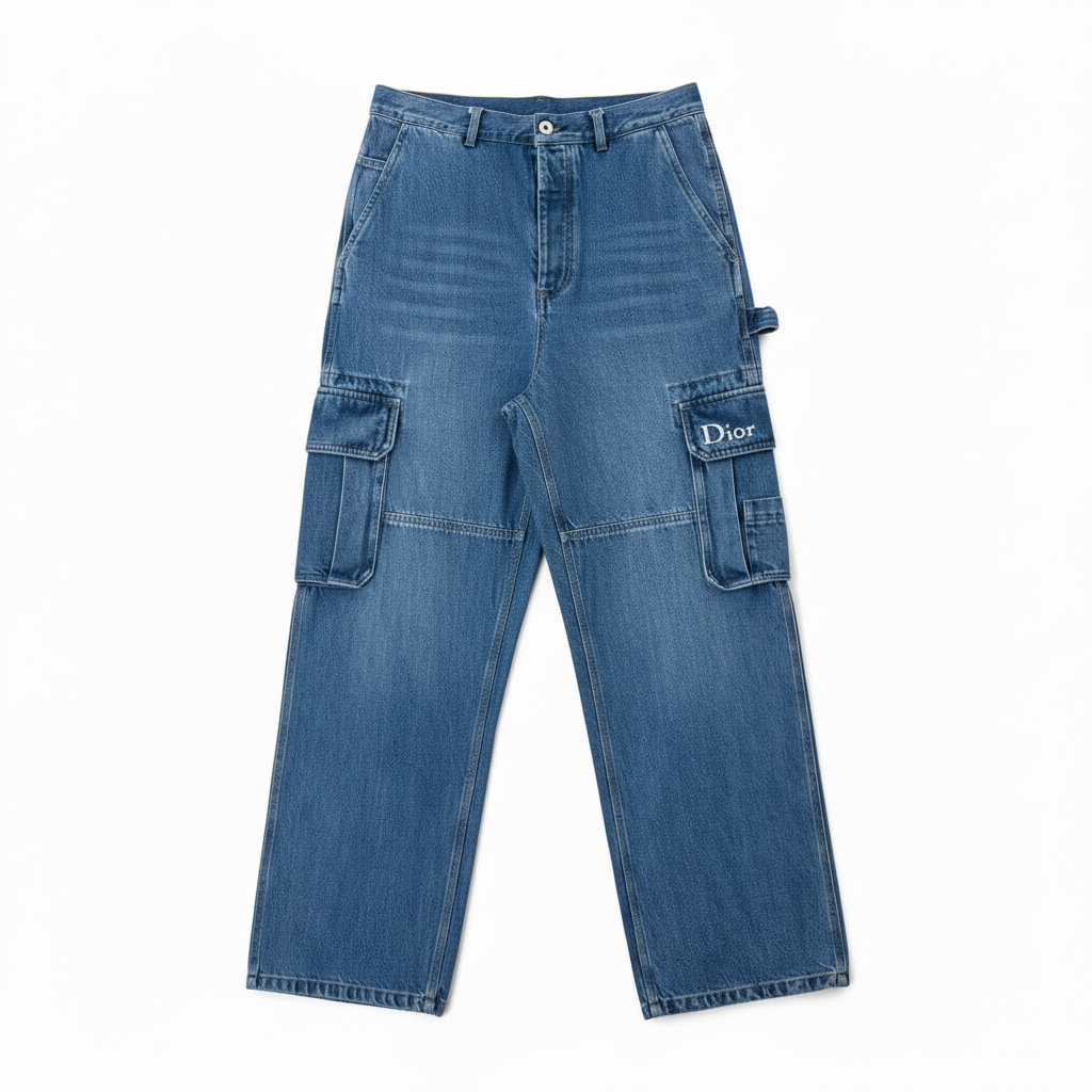 Dior Cargo Jeans "Blue Cotton Twill"