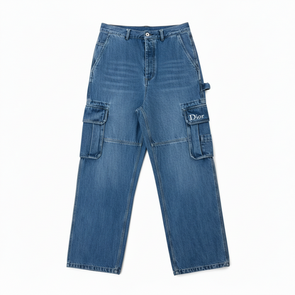 Dior Cargo Jeans "Blue Cotton Twill"