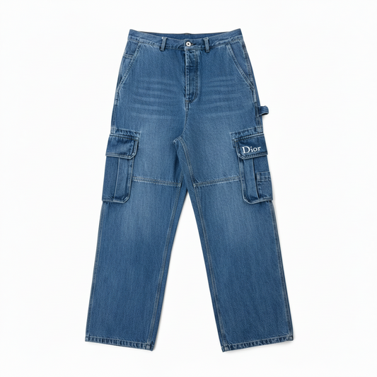 Dior Cargo Jeans "Blue Cotton Twill"