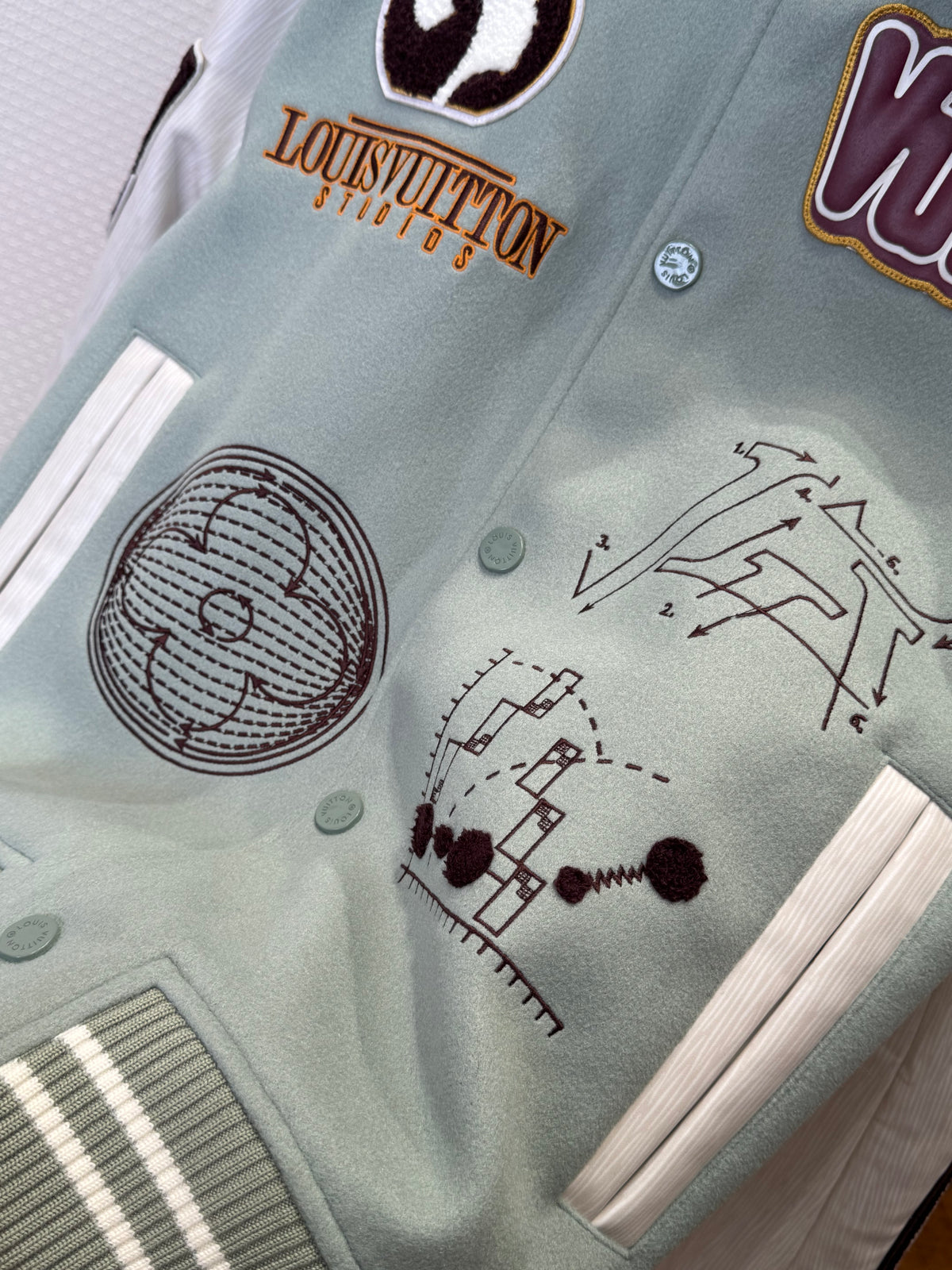 Louis Vuitton Varsity Leather Blouson "Aqua"