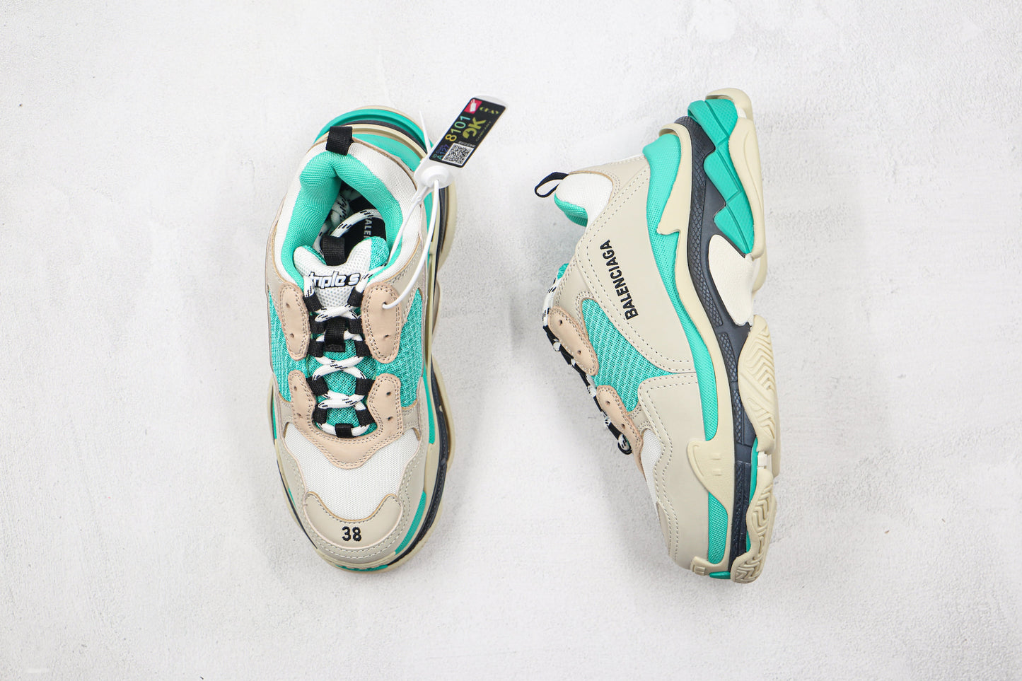 Balenciaga Triple S "White-Turquouise"