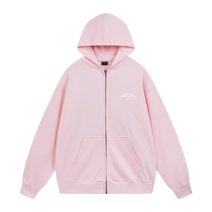 Balenciaga Round Backflip Zip-Up Hoodie "Pink-White"