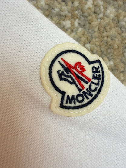 Moncler Embroidered Logo Piquet Polo T-Shirt "White"