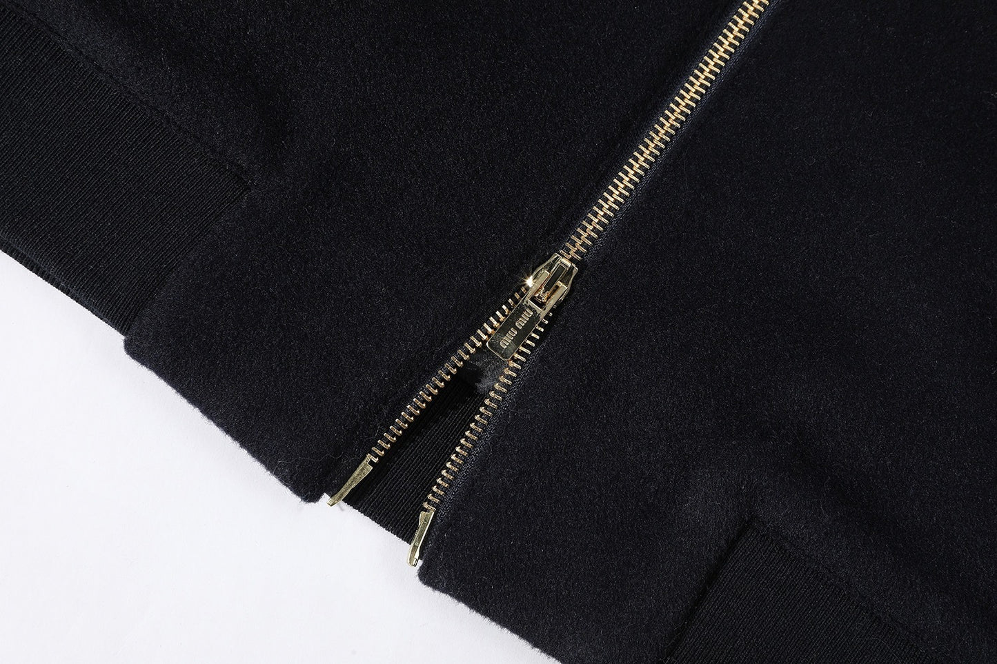 Miu Miu Zip-Up Sweatshirt "Black"