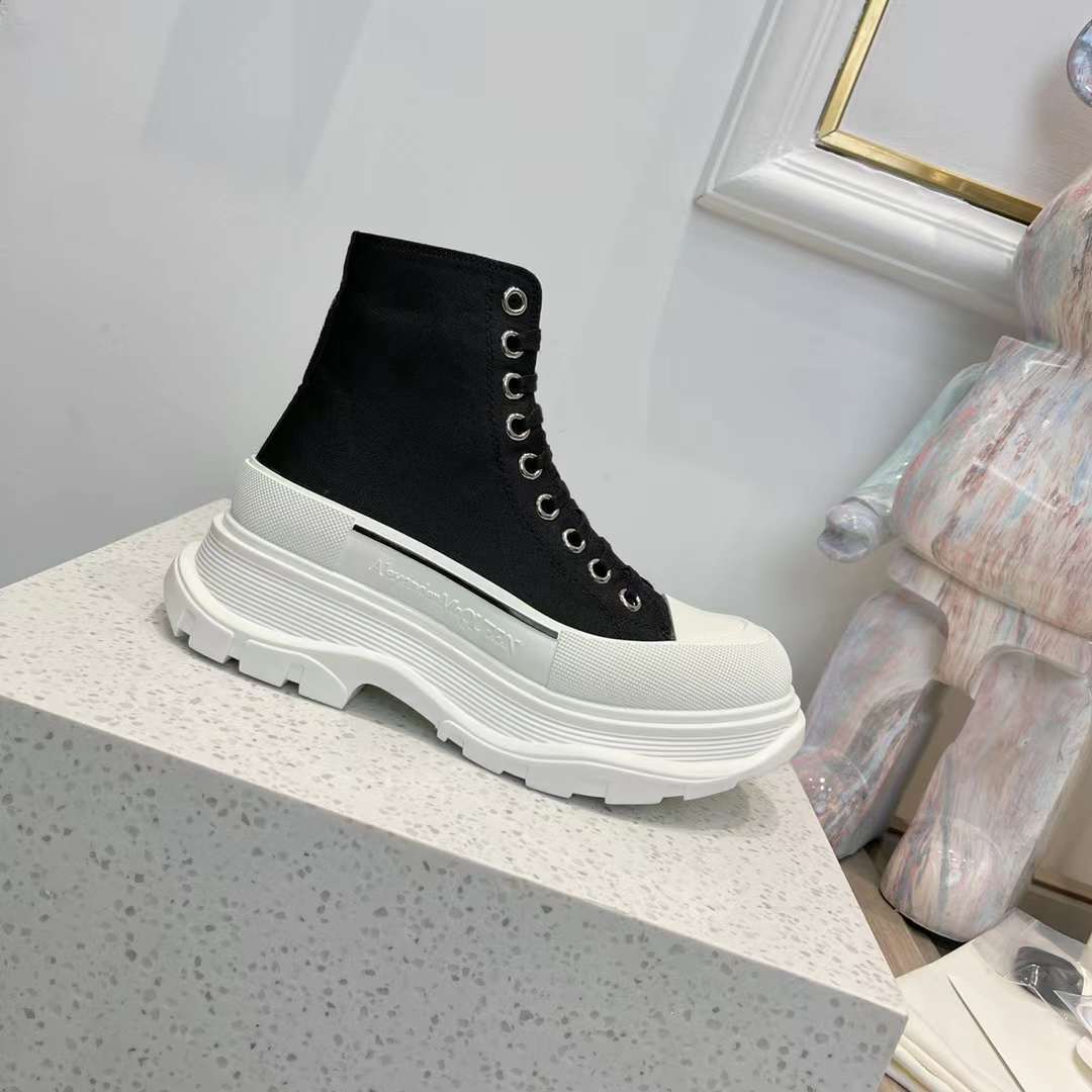 Alexander McQueen Canvas Tread Slick "Black-White"