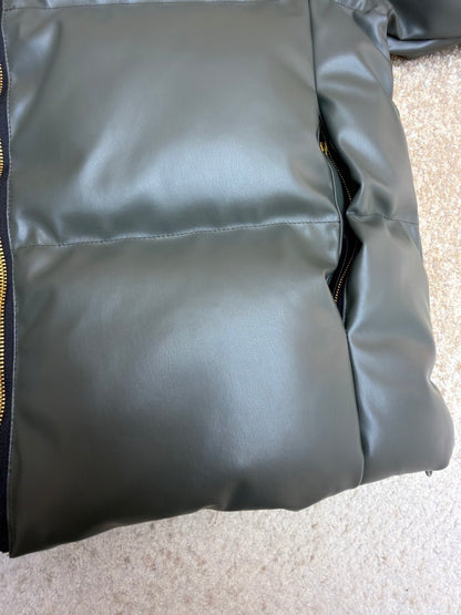 Louis Vuitton Leather Down Jacket "Dark Green"