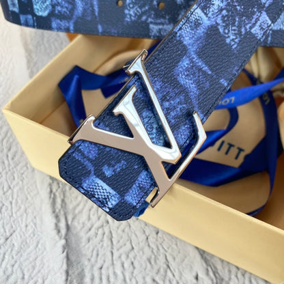 Louis Vuitton LV Initiales Reversible Belt "Damier Salt Navy" and "Black"