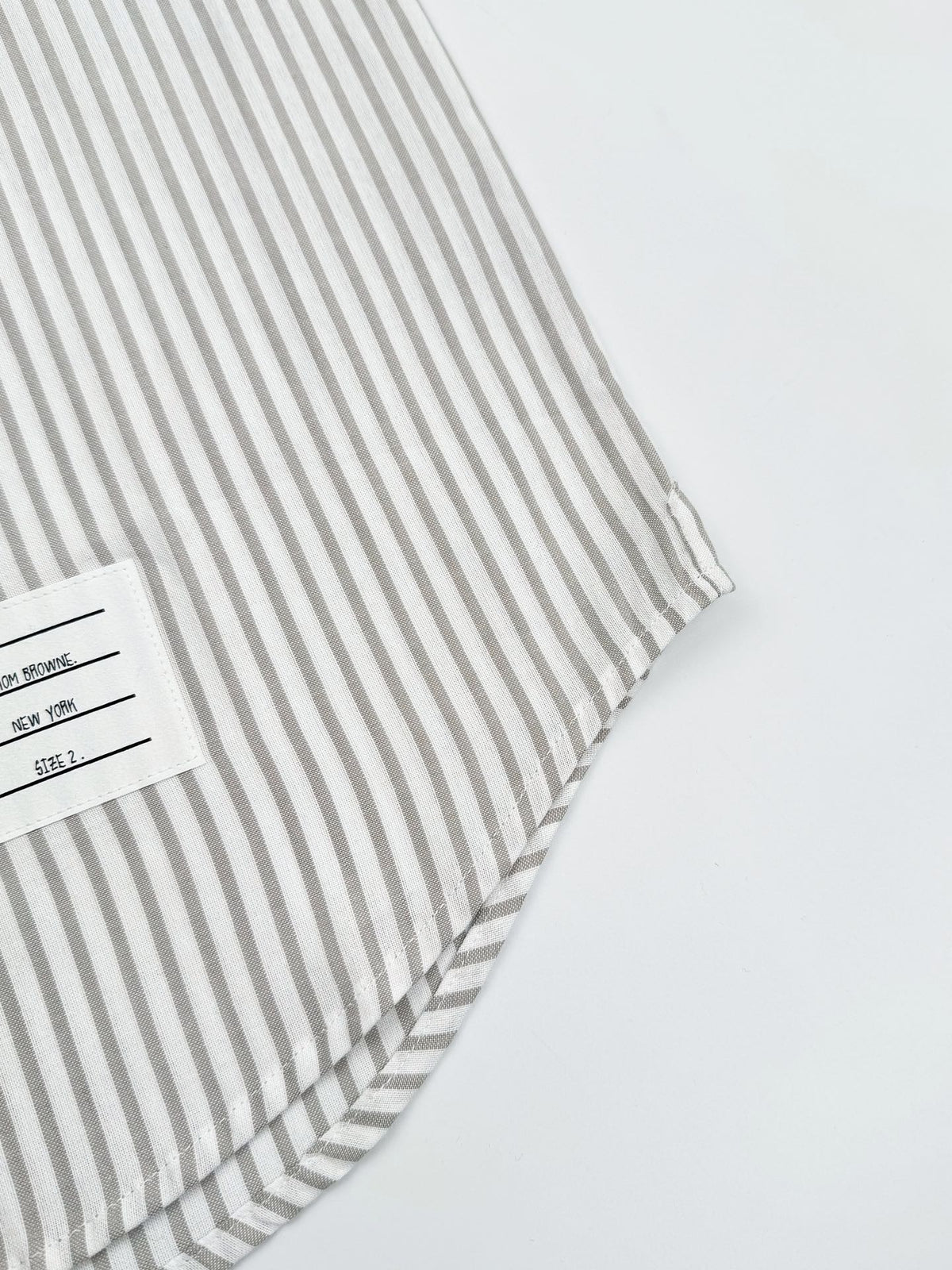 Thom Browne Striped Cotton Armband Shirt "White-Grey"
