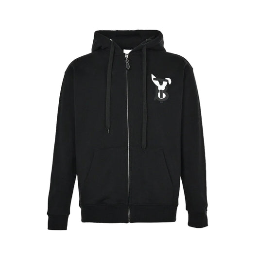 Burberry Zip-Up Rabbit Logo Print Hoodie "Black"