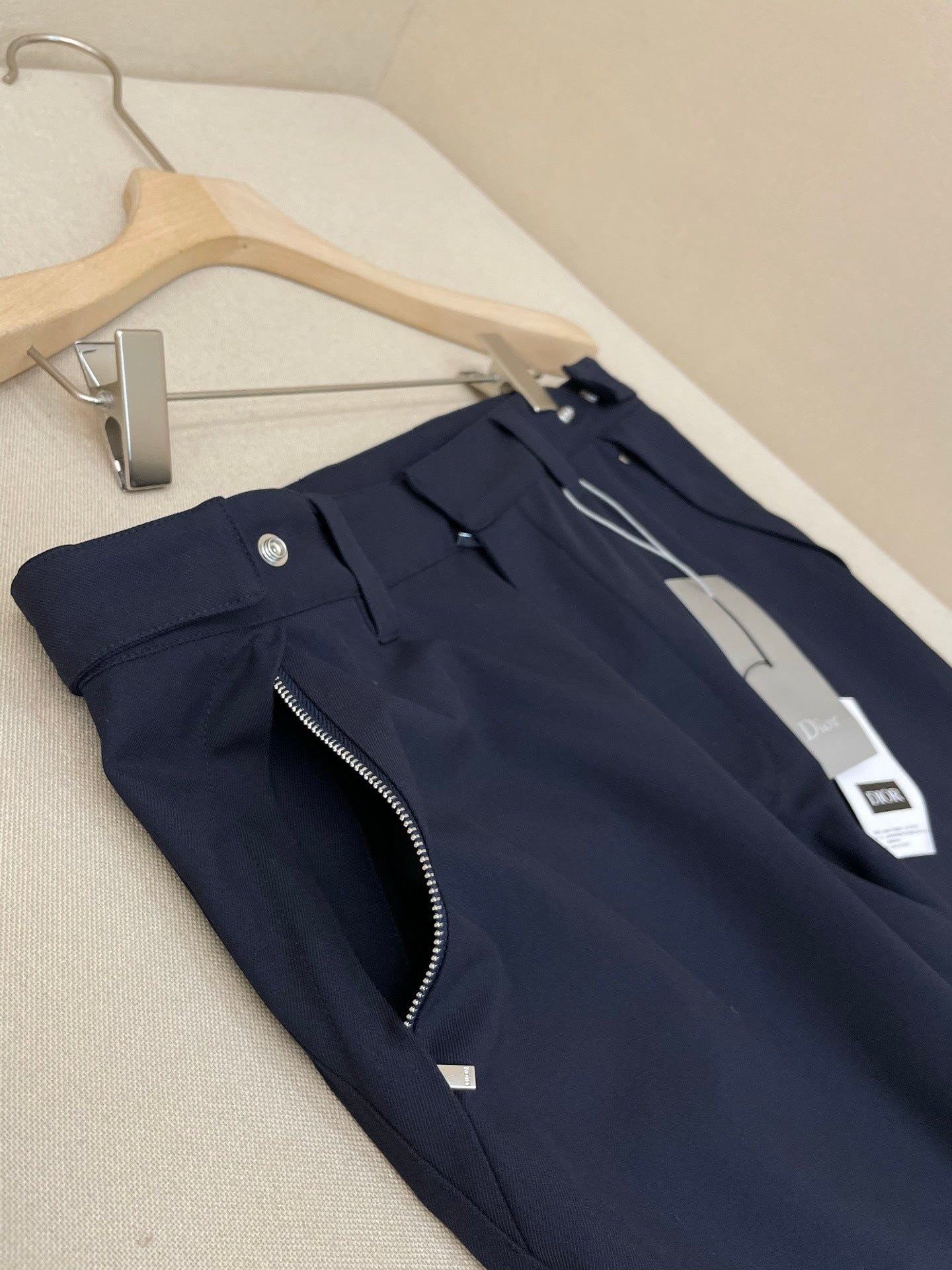 Dior Embroidered Cargo Pants "Blue Virgin Wool Blend"