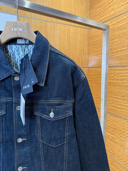 Dior Oblique Jacket Blue Raw Cotton Denim