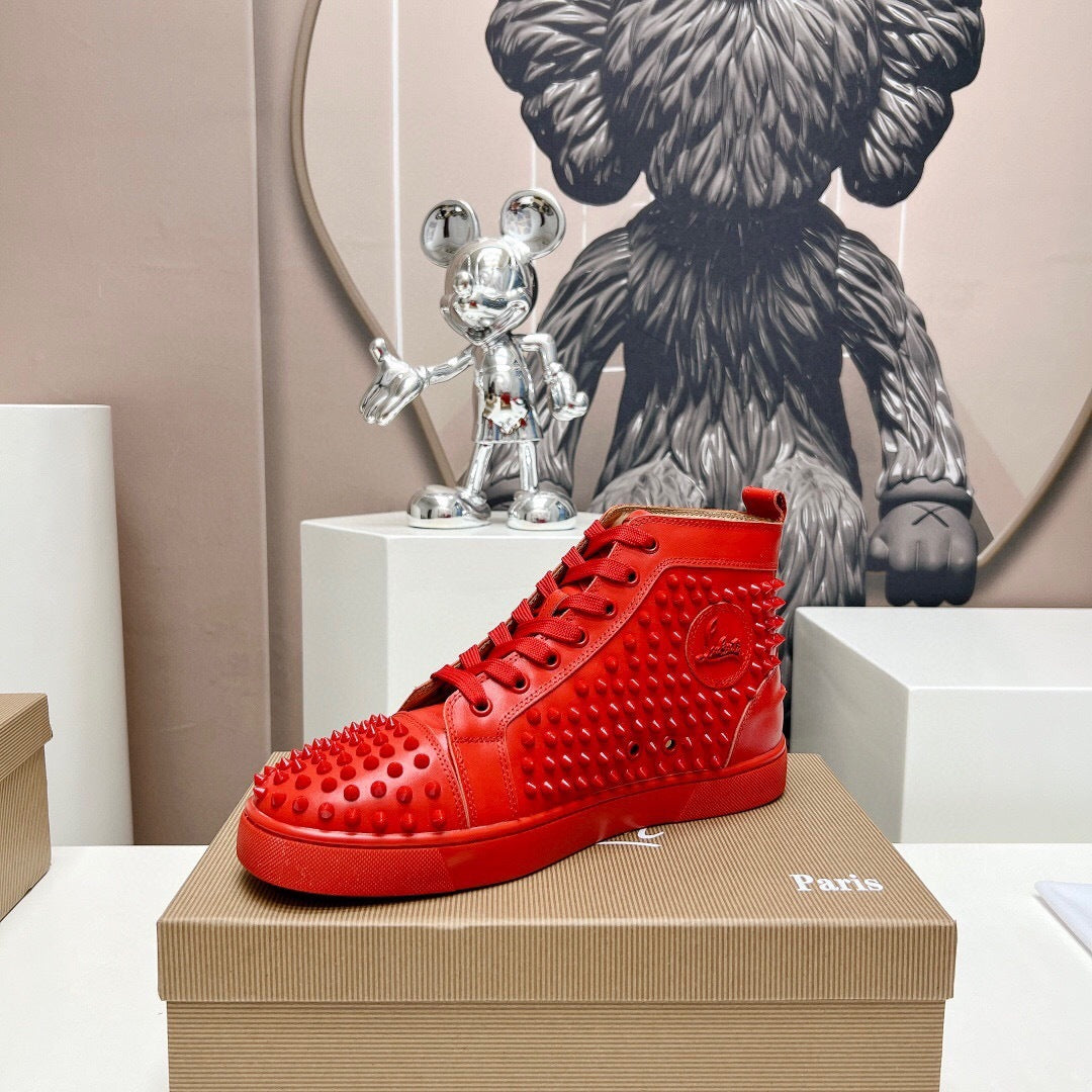 Christian Louboutin High-Top Louis Spike "Red"