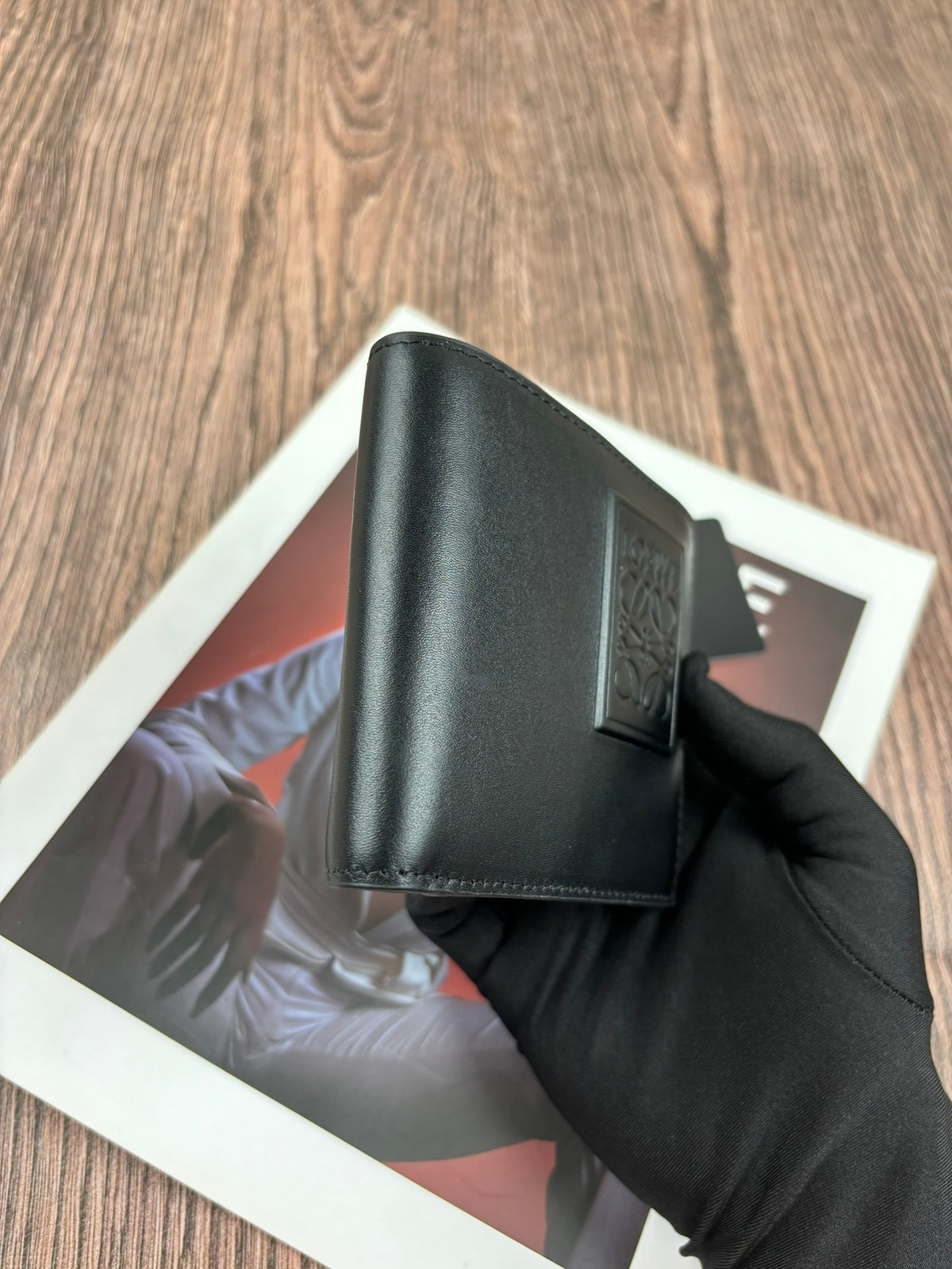 Loewe Bifold Wallet in Satin Calfskin "Black"