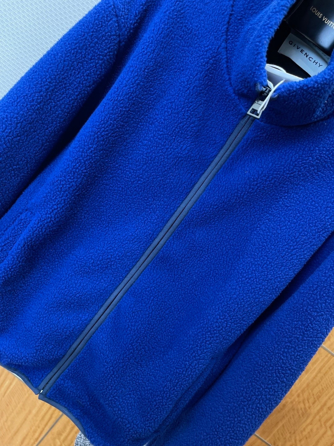 Givenchy Cotton Blend Fleece Jacket "Blue"