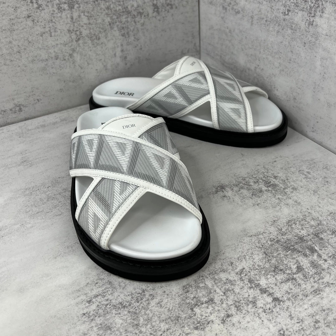 Dior CD Diamonds Slides "White-Grey-Black"
