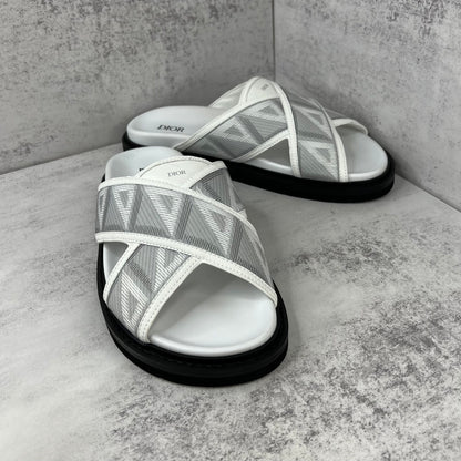 Dior CD Diamonds Slides "White-Grey-Black"