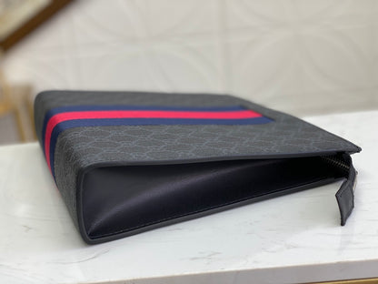 Gucci GG Supreme Sherry Line GG Web Pouch