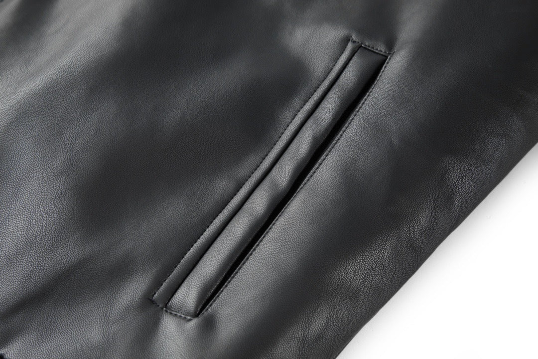 Prada Leather Bomber Jacket "Black"