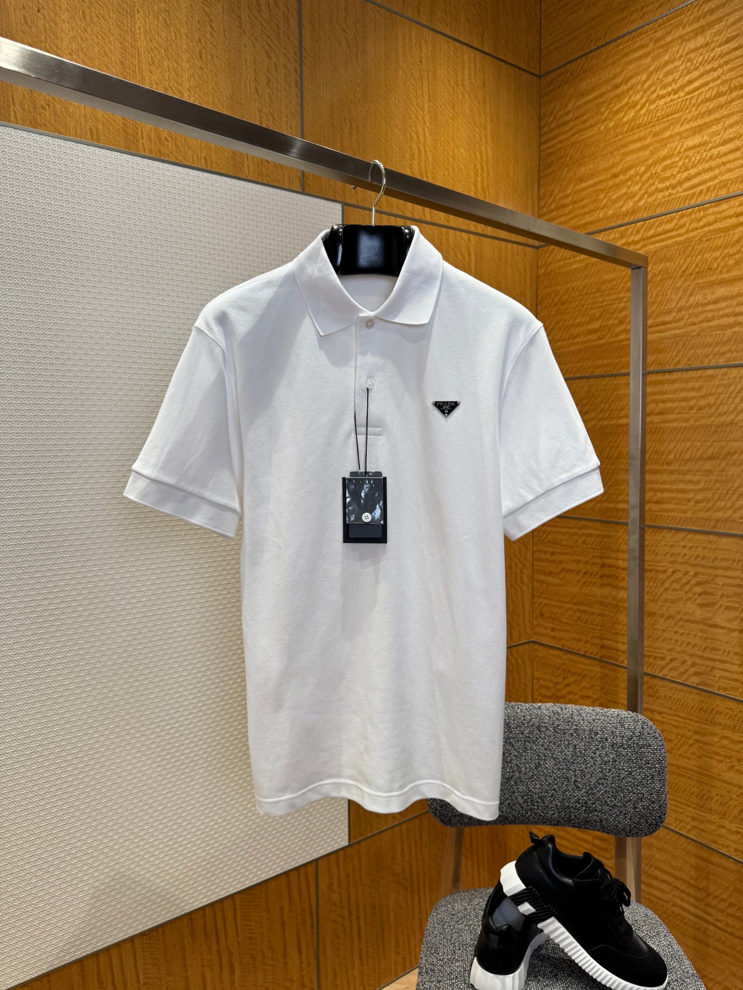 Prada Piqué Polo T-Shirt "White"